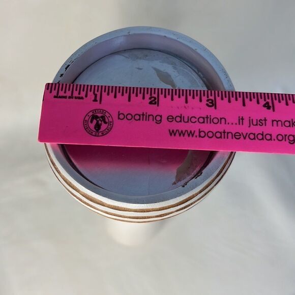 Pillar Candle Holder Handcrafted Wood White Brown 15 In Tall 3 1/2 In Round - Picture 6 of 7